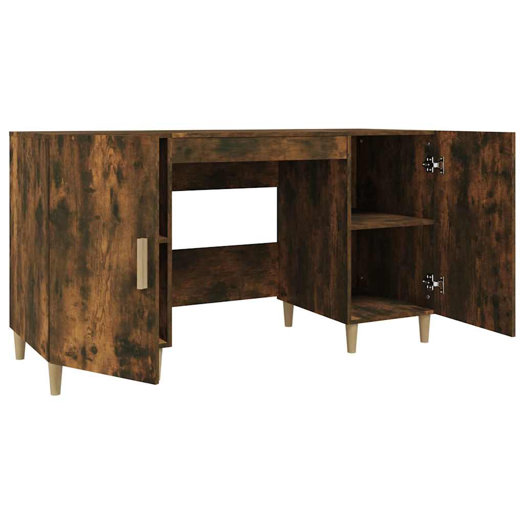 817549 vidaXL Desk Smoked Oak 140x50x75 cm Engineered Wood