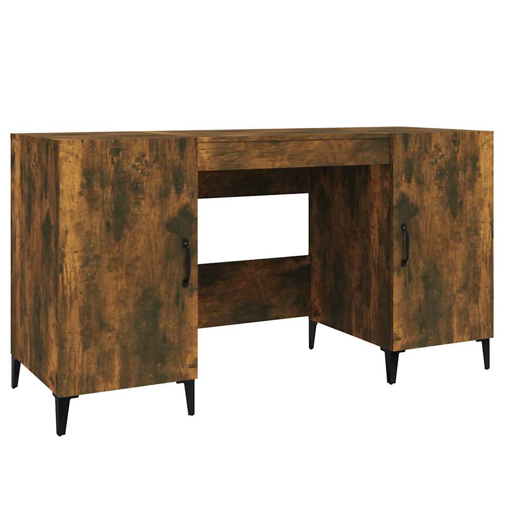 817552 vidaXL Desk Smoked Oak 140x50x75 cm Engineered Wood