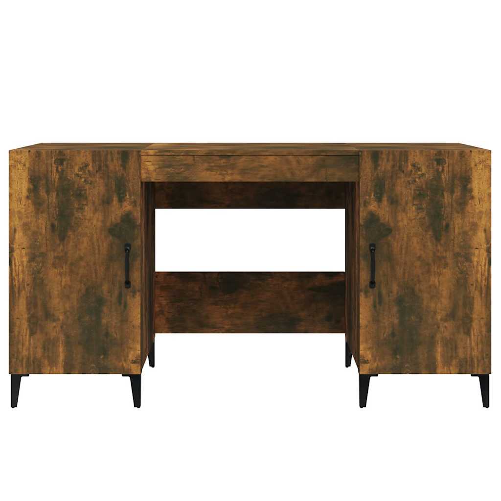 817552 vidaXL Desk Smoked Oak 140x50x75 cm Engineered Wood