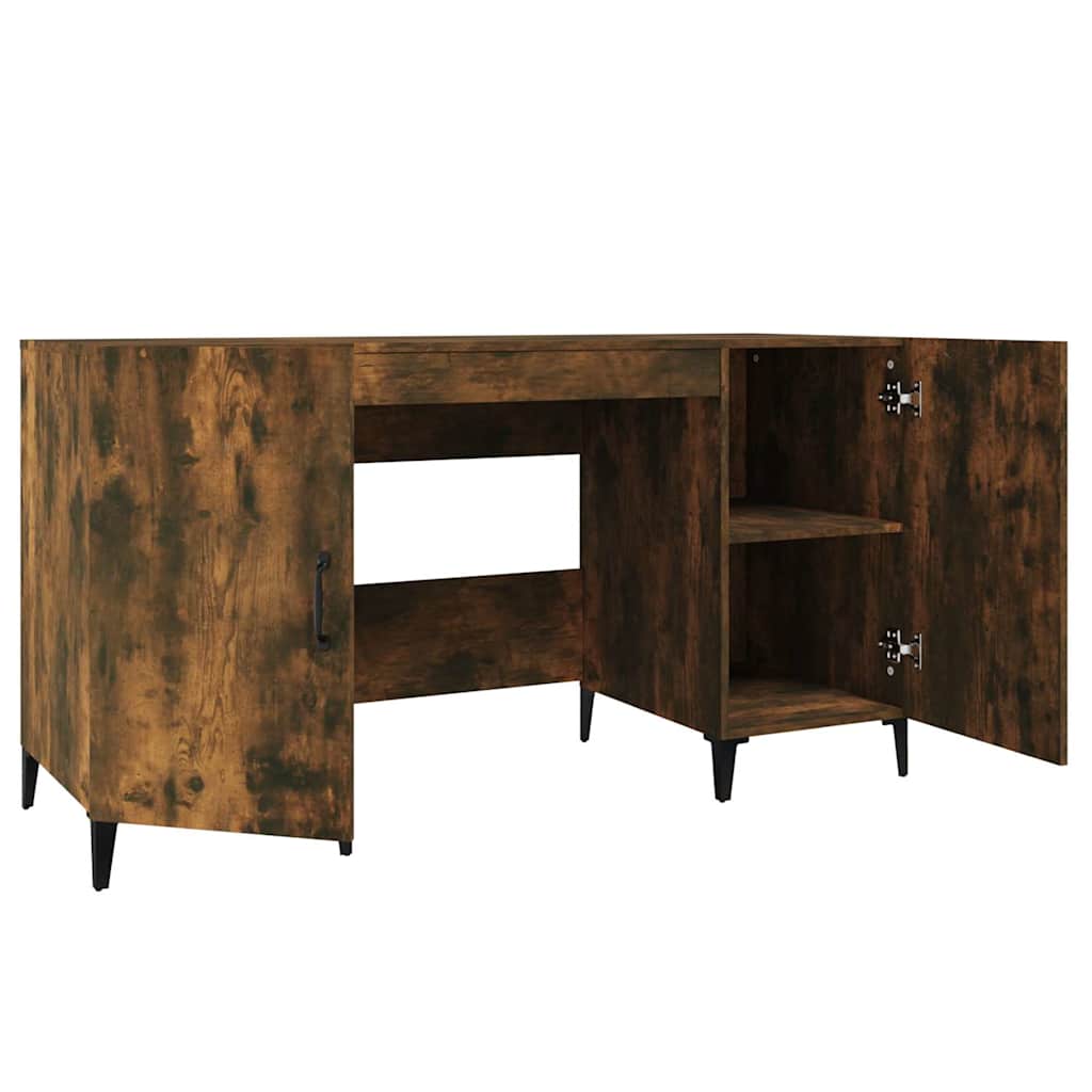 817552 vidaXL Desk Smoked Oak 140x50x75 cm Engineered Wood