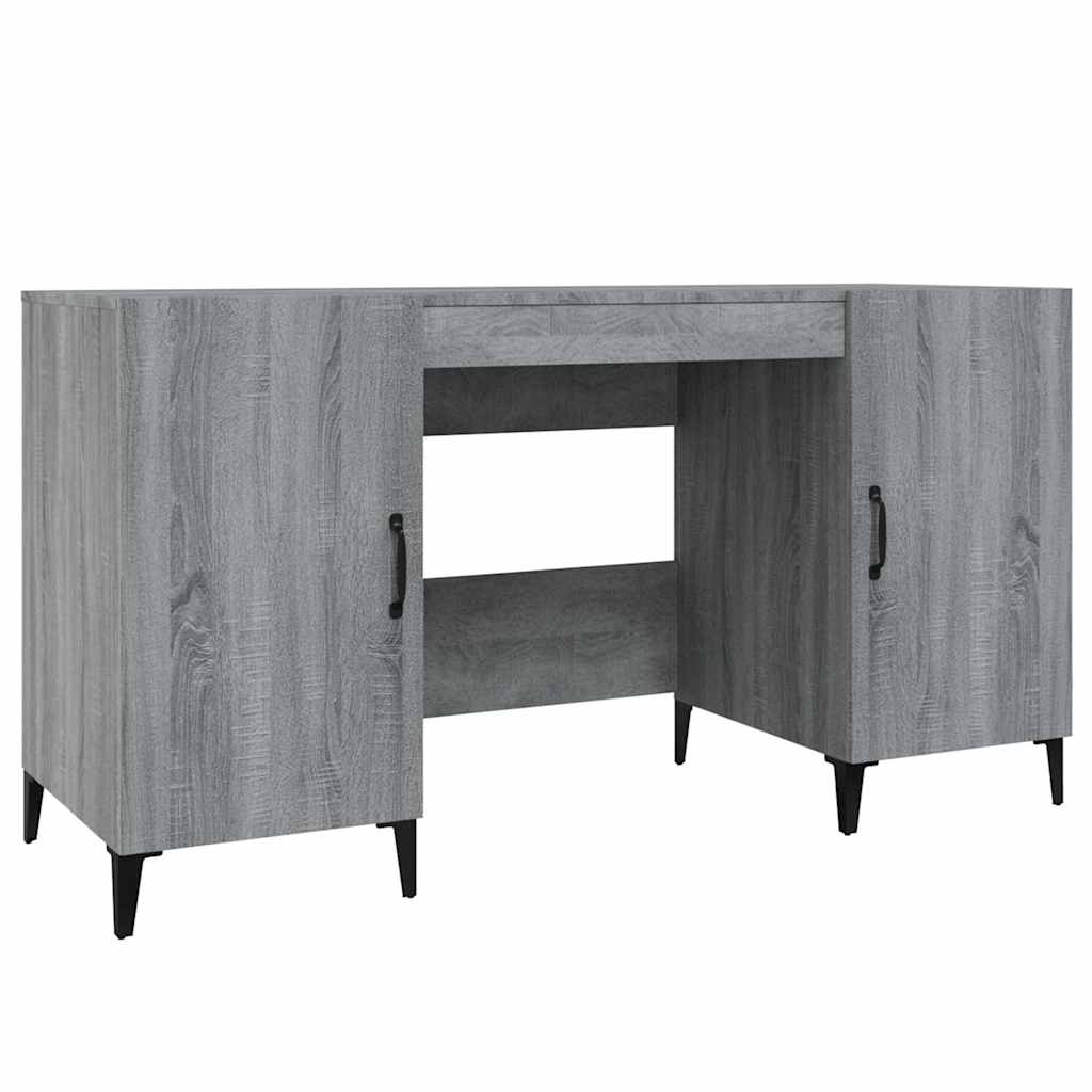 817553 vidaXL Desk Grey Sonoma 140x50x75 cm Engineered Wood