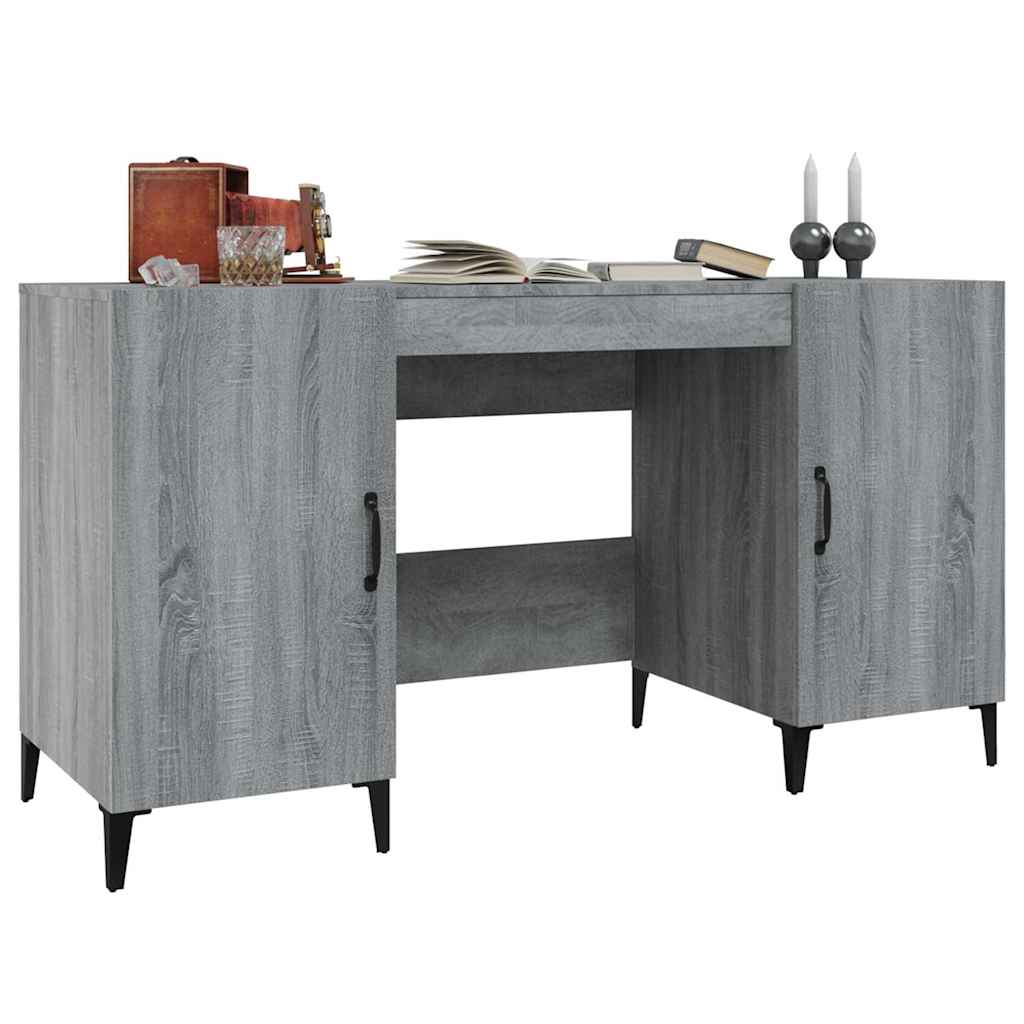 817553 vidaXL Desk Grey Sonoma 140x50x75 cm Engineered Wood