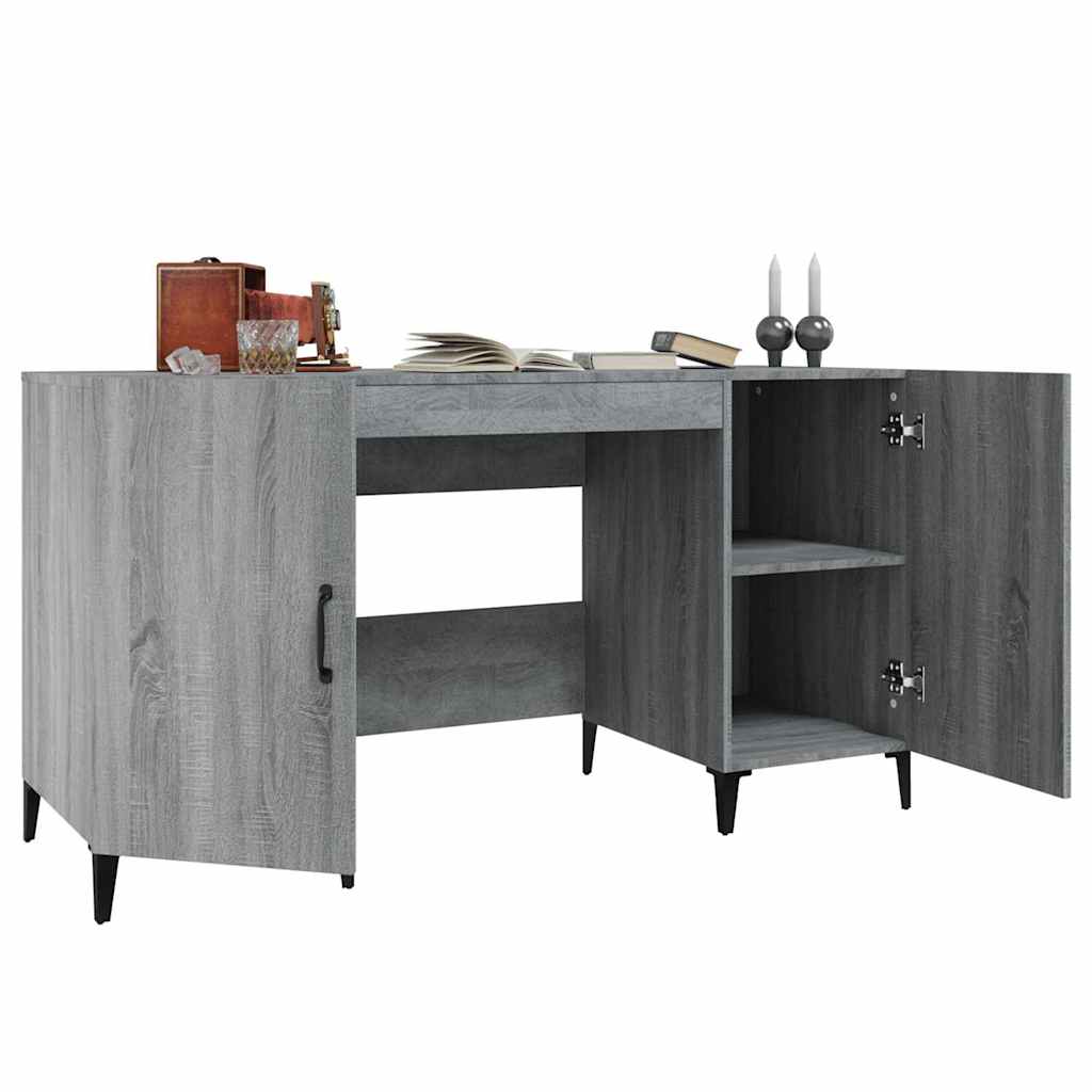 817553 vidaXL Desk Grey Sonoma 140x50x75 cm Engineered Wood