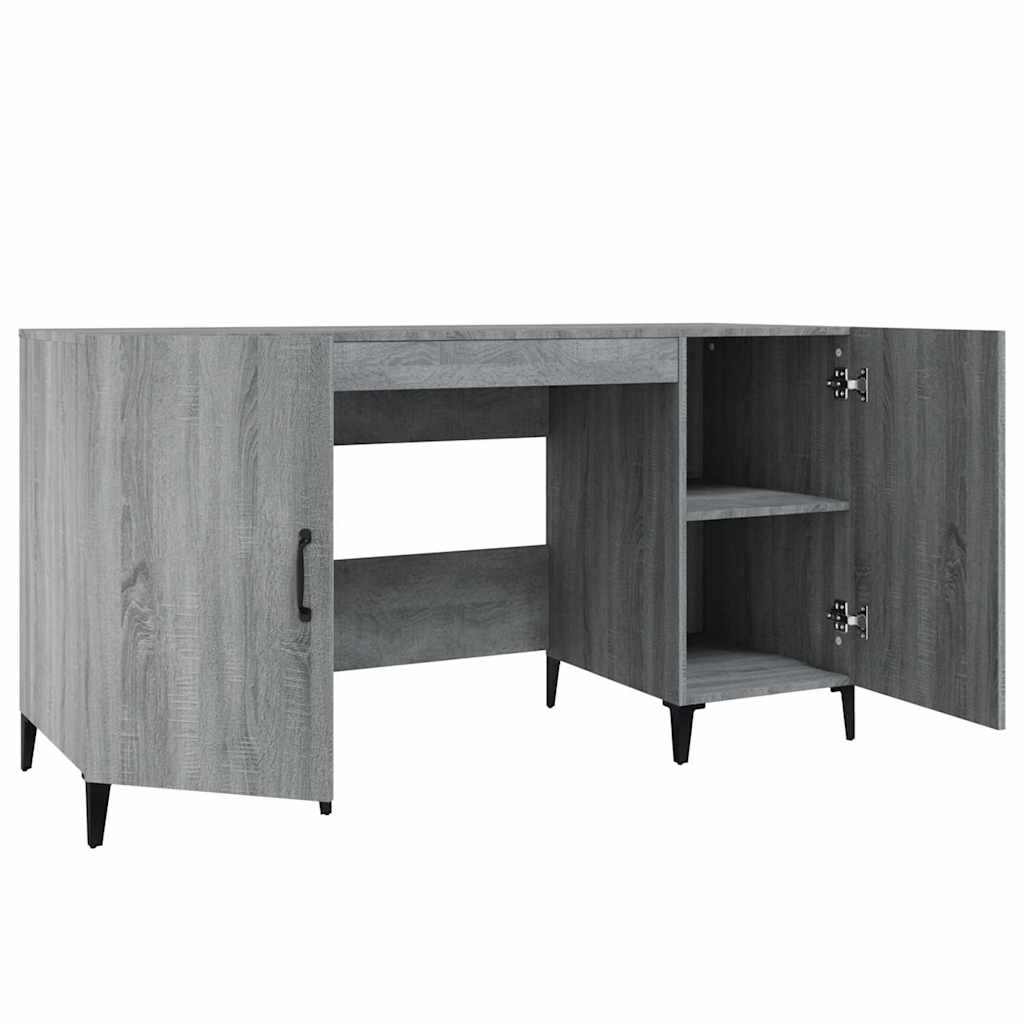 817553 vidaXL Desk Grey Sonoma 140x50x75 cm Engineered Wood