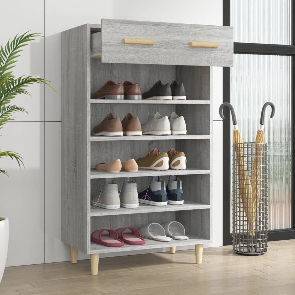 Shoe Cabinet Grey Sonoma 60x35x105 cm Engineered Wood