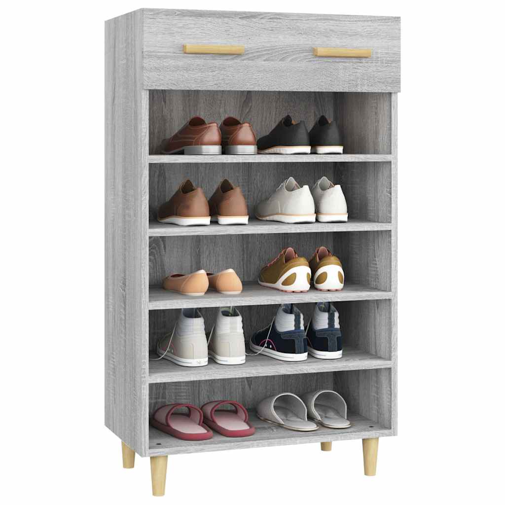 817556 vidaXL Shoe Cabinet Grey Sonoma 60x35x105 cm Engineered Wood
