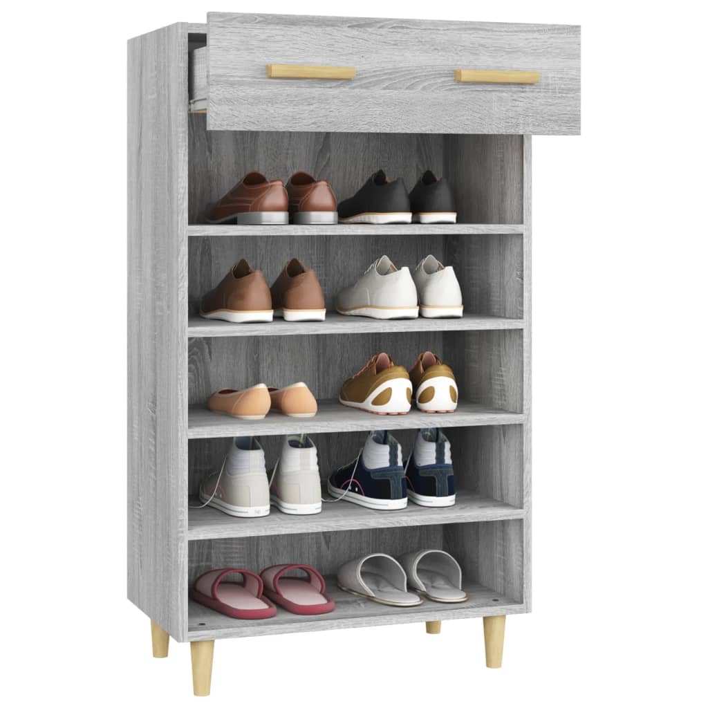 Shoe Cabinet Grey Sonoma 60x35x105 cm Engineered Wood