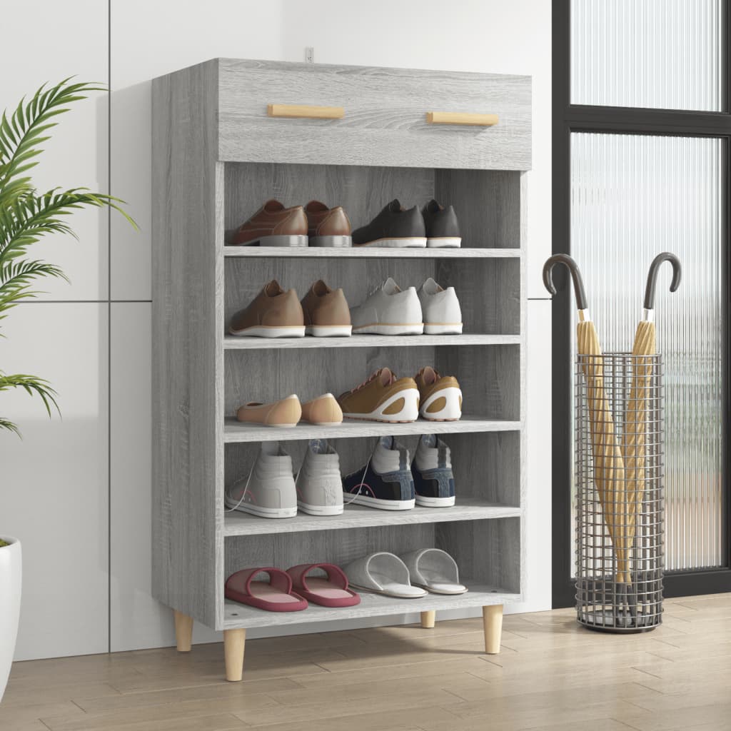Shoe Cabinet Grey Sonoma 60x35x105 cm Engineered Wood