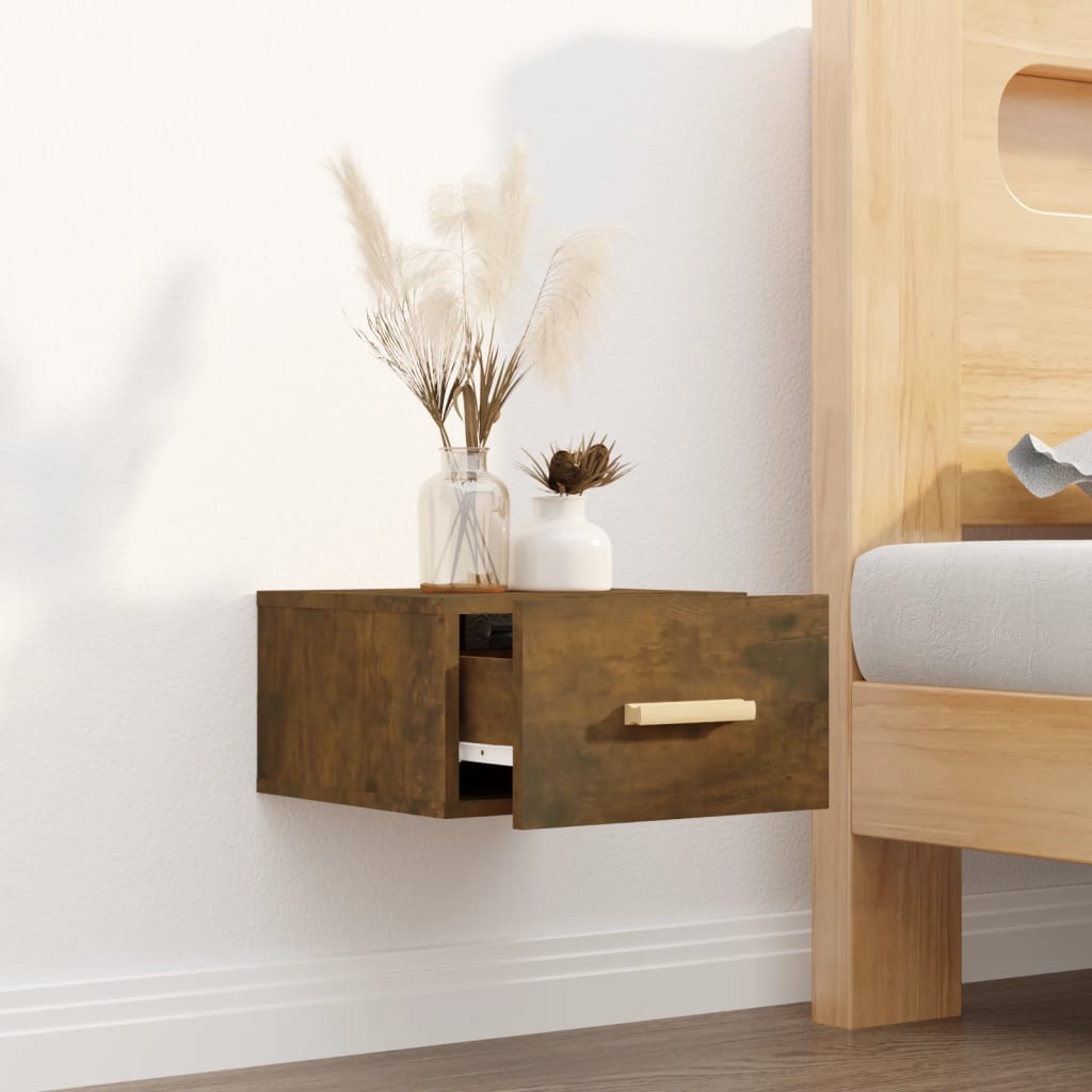 vidaXL Wall-mounted Bedside Cabinet Smoked Oak 35x35x20 cm