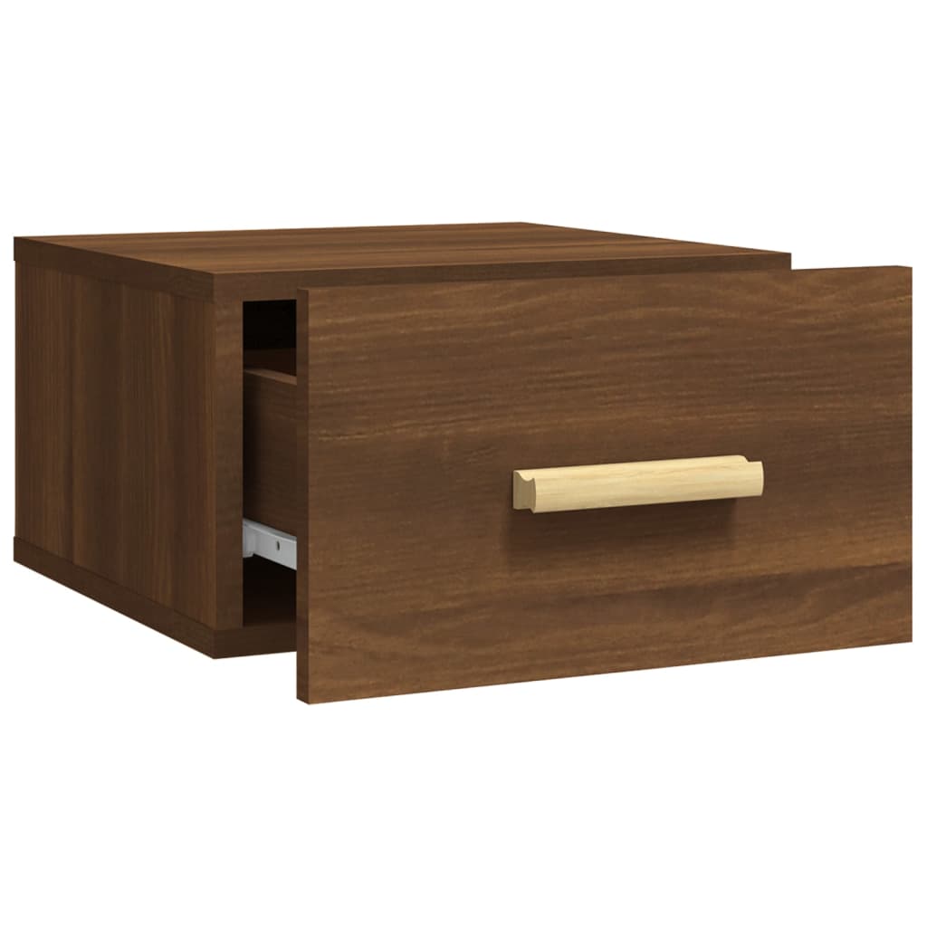 vidaXL Wall-mounted Bedside Cabinets 2 pcs Brown Oak 35x35x20 cm