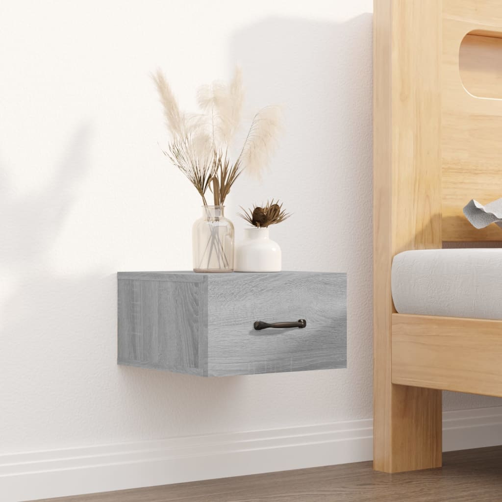 vidaXL Wall-mounted Bedside Cabinets 2 pcs Grey Sonoma 35x35x20 cm