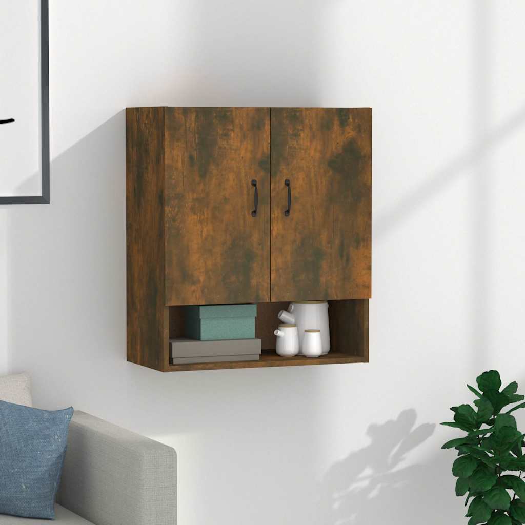817588 vidaXL Wall Cabinet Smoked Oak 60x31x70 cm Engineered Wood