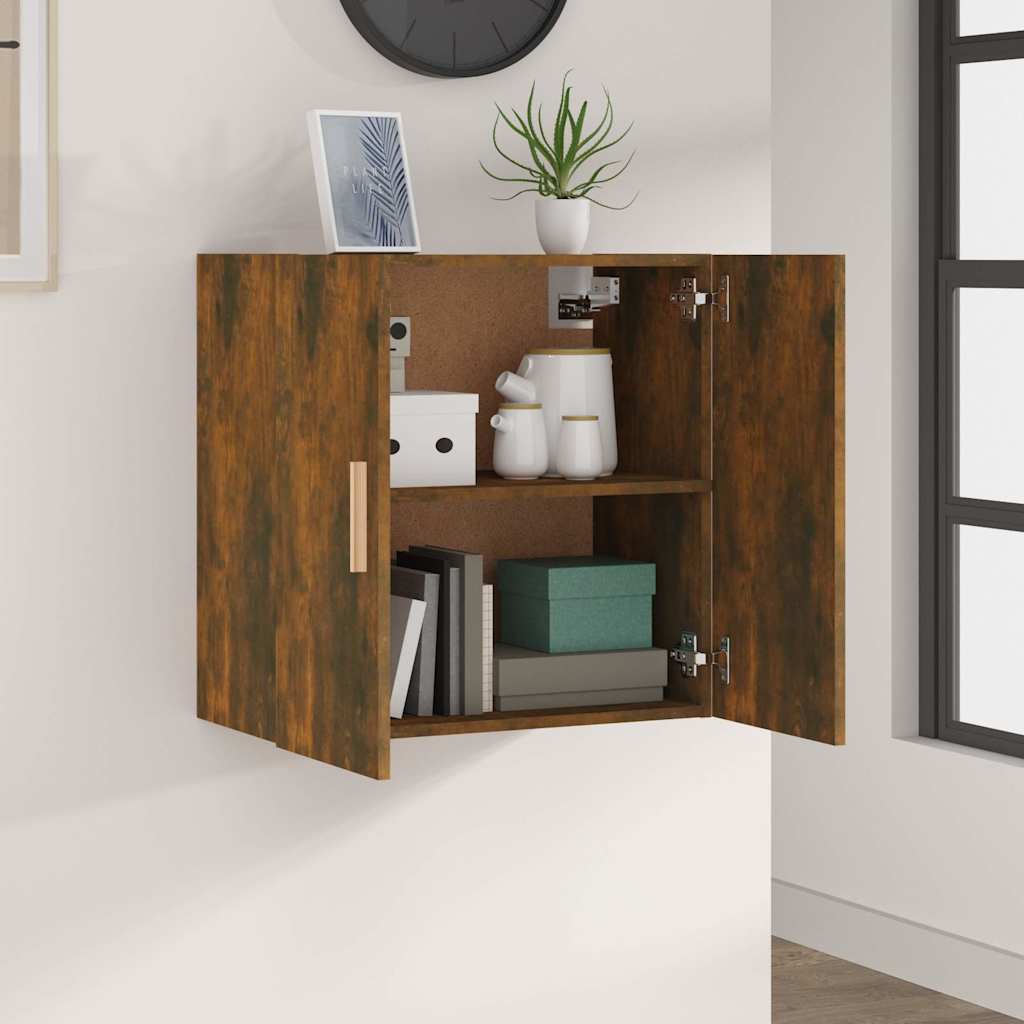 817591 vidaXL Wall Cabinet Smoked Oak 60x30x60 cm Engineered Wood