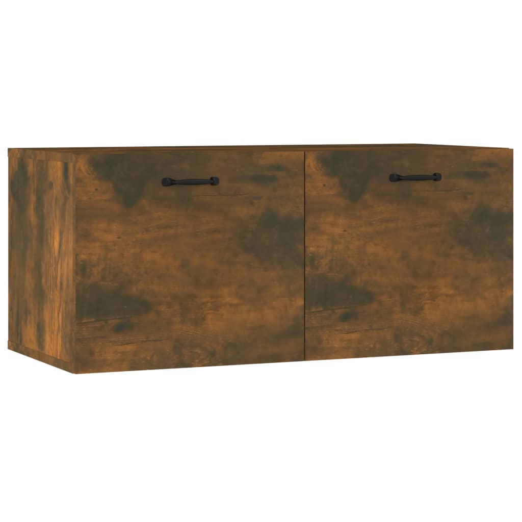 Wall Cabinet Smoked Oak 80x36.5x35 cm Engineered Wood