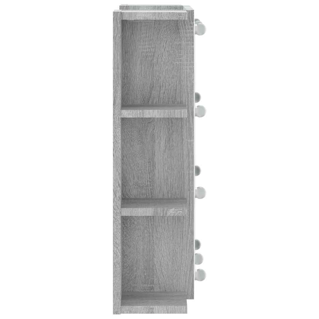 Mirror Cabinet with LED Grey Sonoma 70x16,5x60 cm