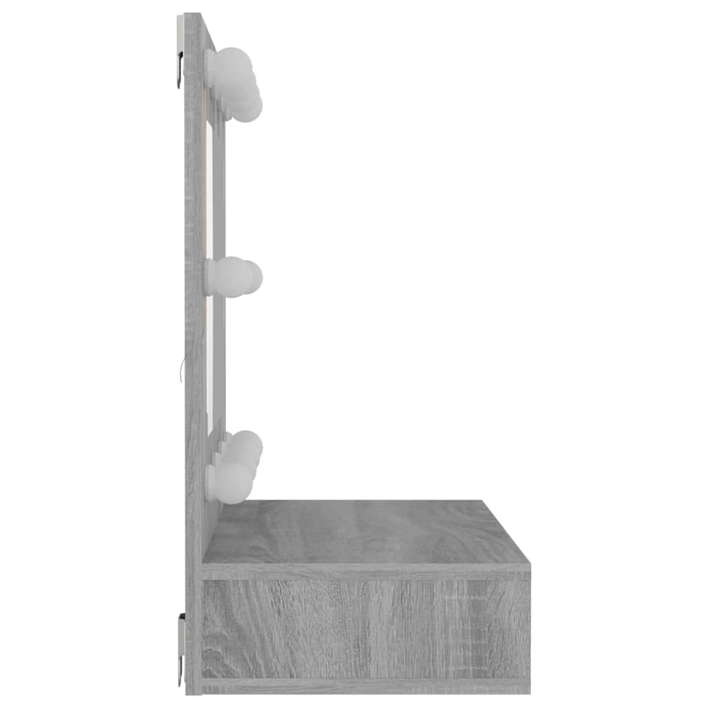 Mirror Cabinet with LED Grey Sonoma 60x31,5x62 cm
