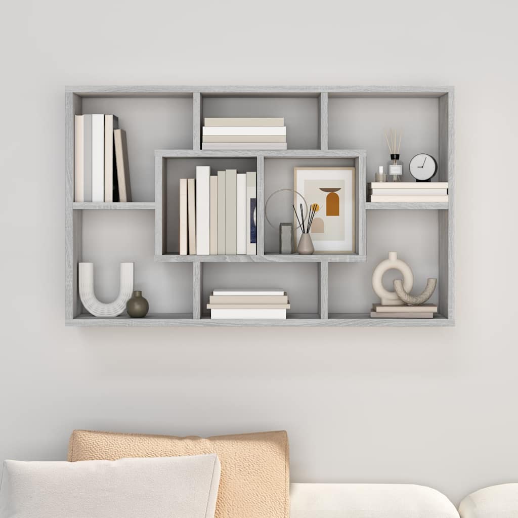 Wall Shelf Grey Sonoma 85x16x52,5 cm Engineered Wood