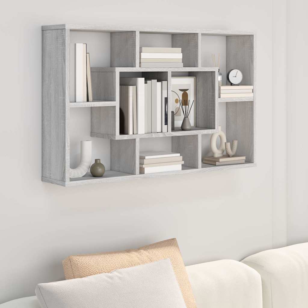 Wall Shelf Grey Sonoma 85x16x52,5 cm Engineered Wood