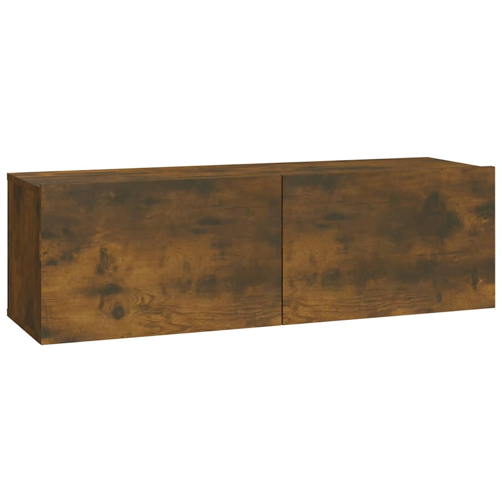 2 Piece Wall-mounted TV Cabinet Set Smoked Oak 100x30x30 cm Engineered Wood