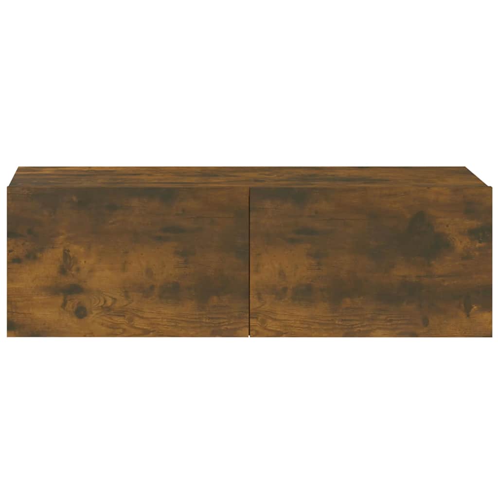 2 Piece Wall-mounted TV Cabinet Set Smoked Oak 100x30x30 cm Engineered Wood