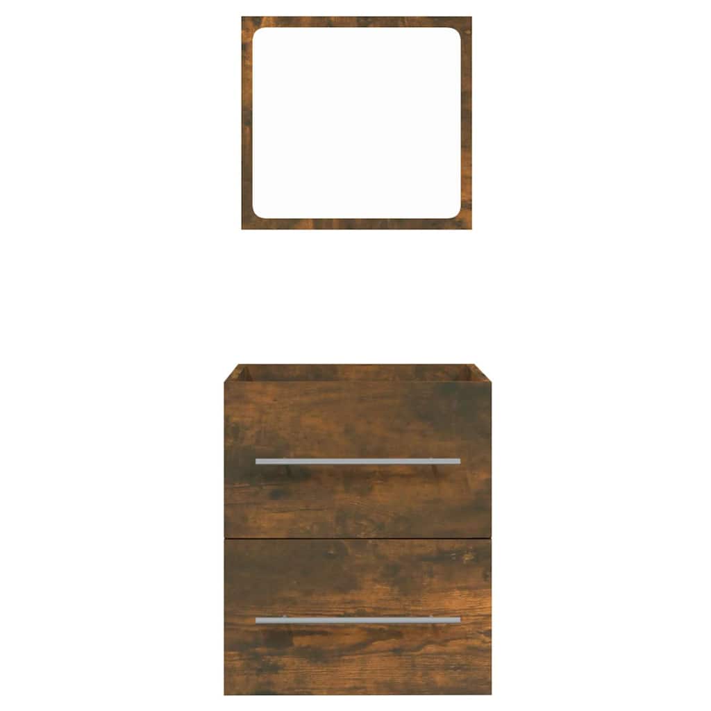 Bathroom Cabinet with Mirror Smoked Oak 41x38,5x48 cm
