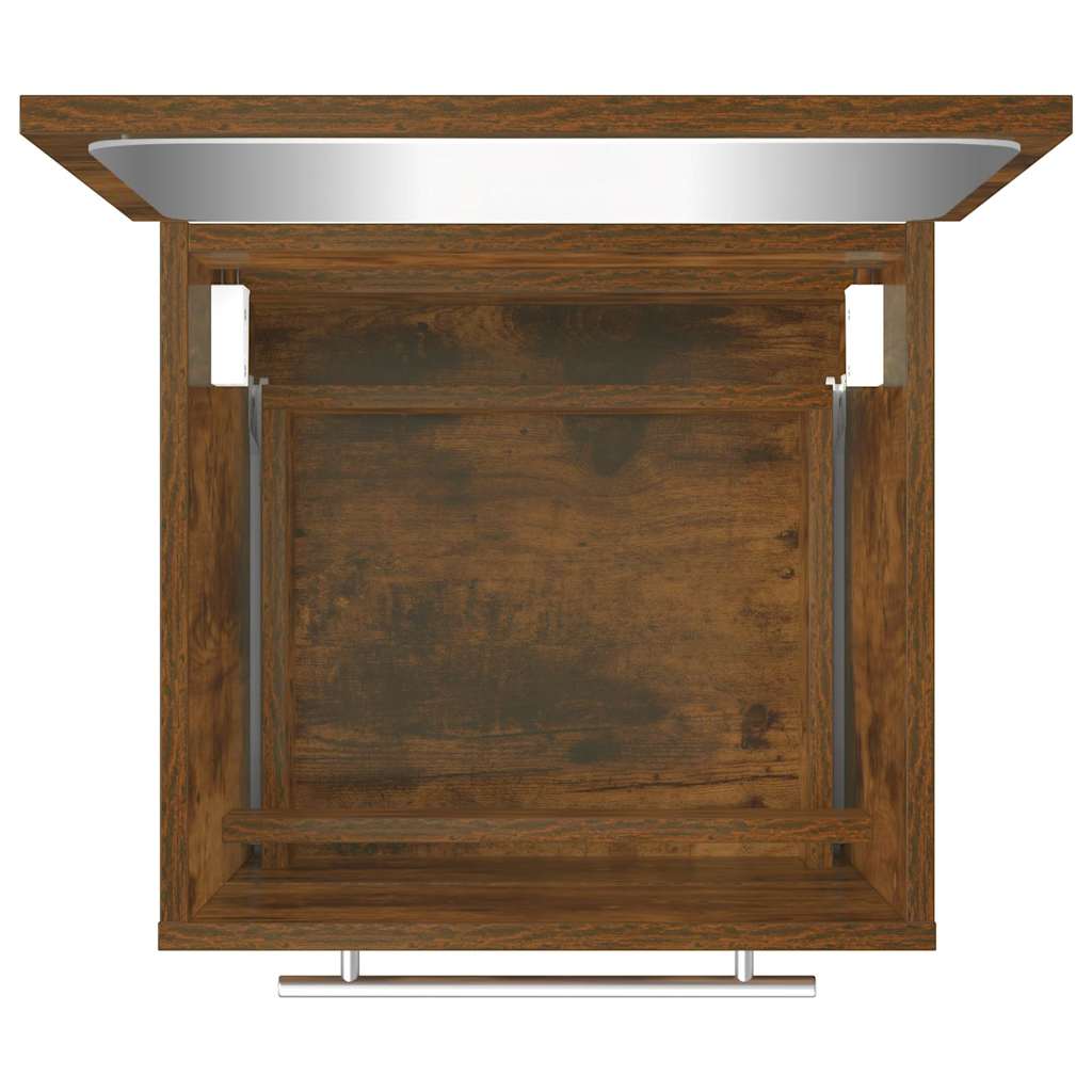 Bathroom Cabinet with Mirror Smoked Oak 41x38,5x48 cm