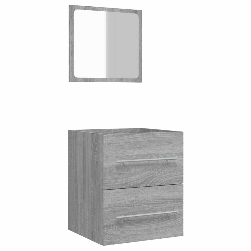 Bathroom Cabinet with Mirror Grey Sonoma 41x38,5x48 cm