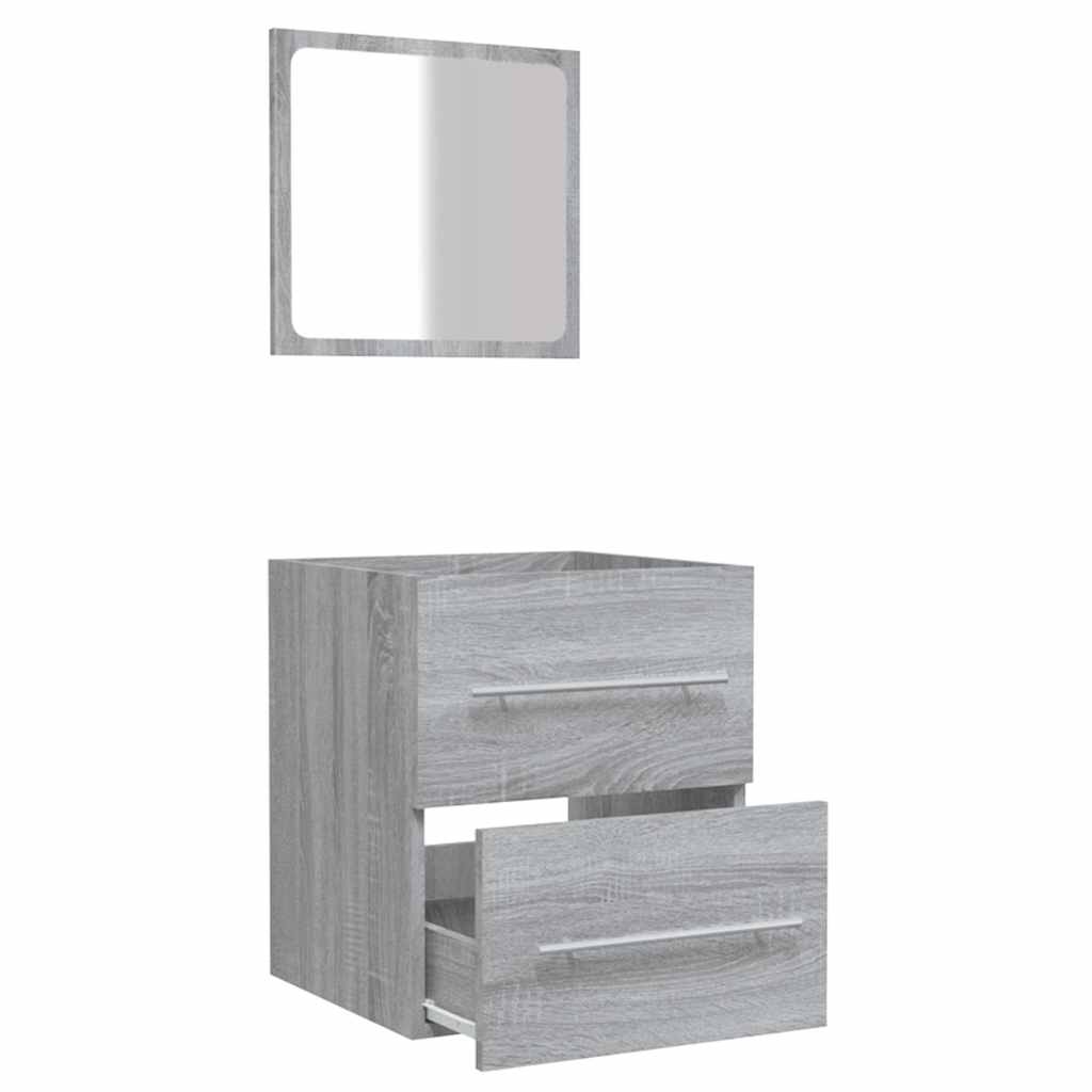 Bathroom Cabinet with Mirror Grey Sonoma 41x38,5x48 cm