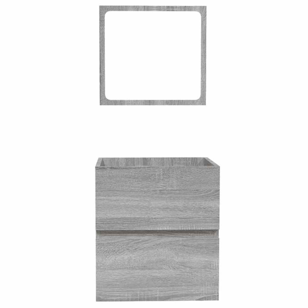 Bathroom Cabinet with Mirror Grey Sonoma Engineered Wood