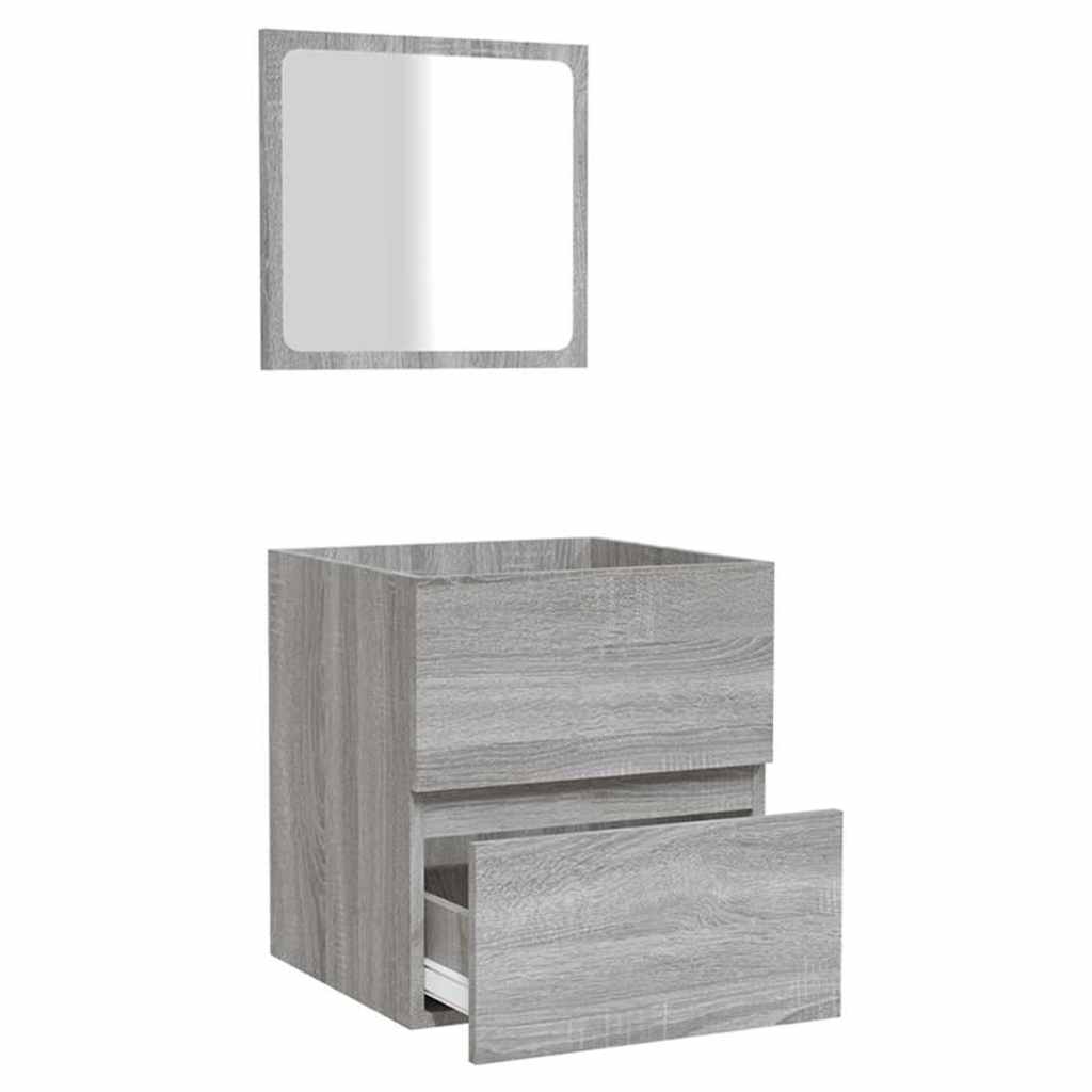 Bathroom Cabinet with Mirror Grey Sonoma Engineered Wood