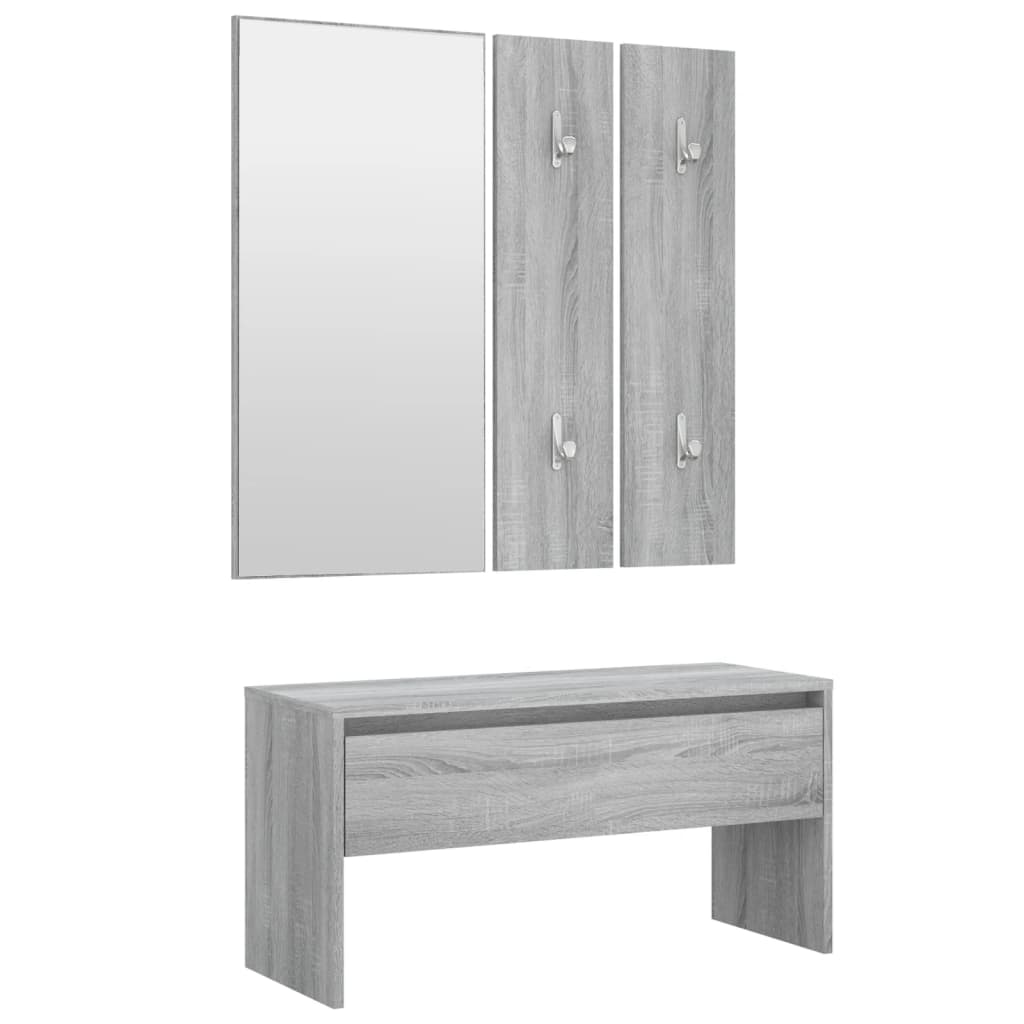 Ensemble de meubles d'entrée en bois d'ingénierie Sonoma gris