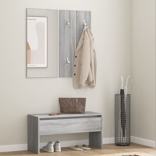 vidaXL Hallway Furniture Set Grey Sonoma Engineered Wood