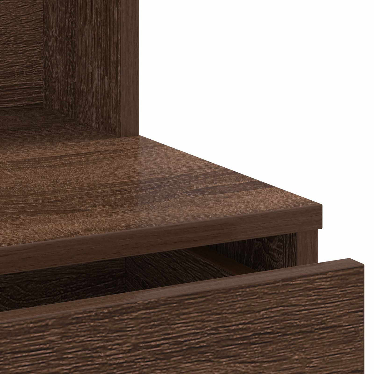 Dressing Table with LED Brown Oak 74,5x40x141 cm