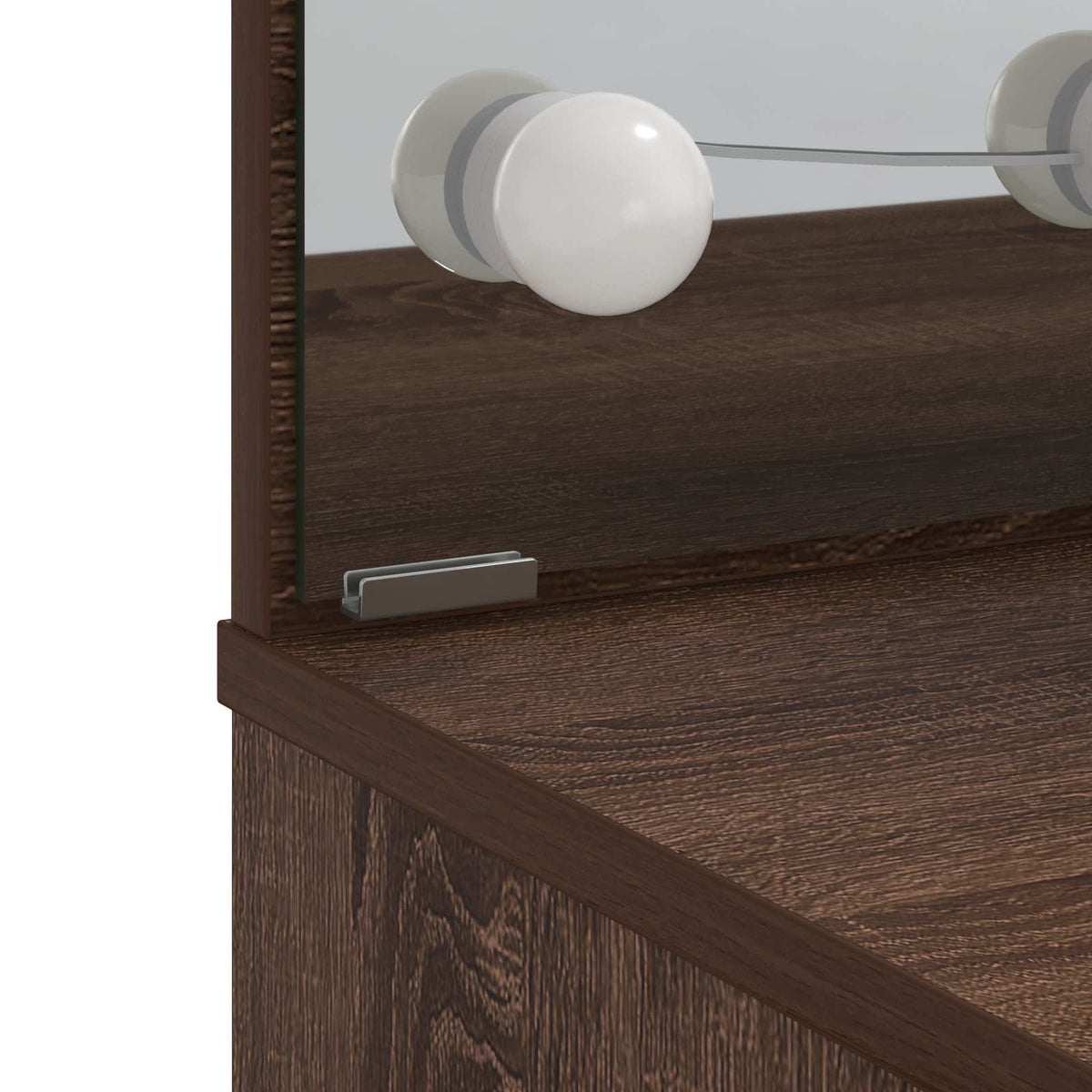 Dressing Table with LED Brown Oak 74,5x40x141 cm