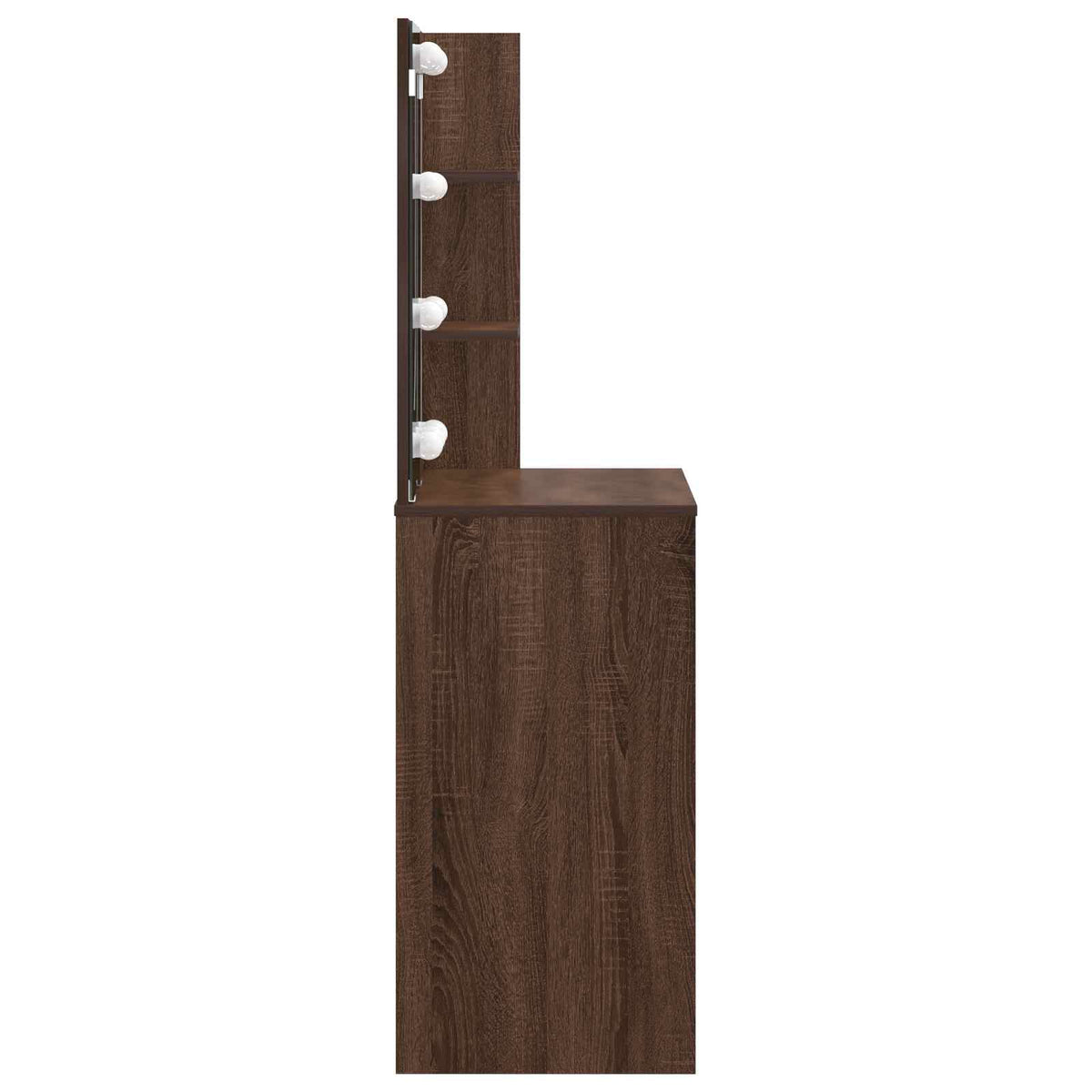 Dressing Table with LED Brown Oak 74,5x40x141 cm