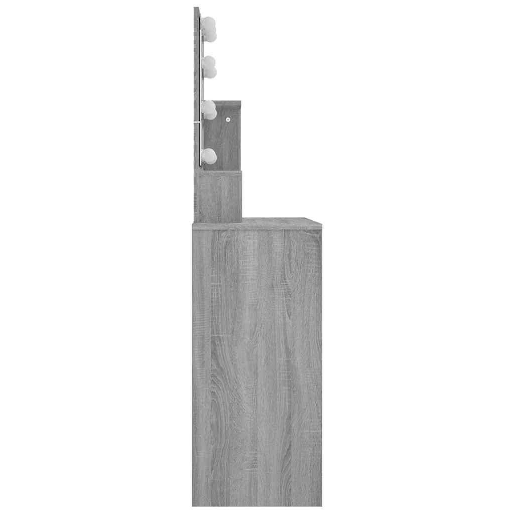 Dressing Table with LED Grey Sonoma 86,5x35x136 cm