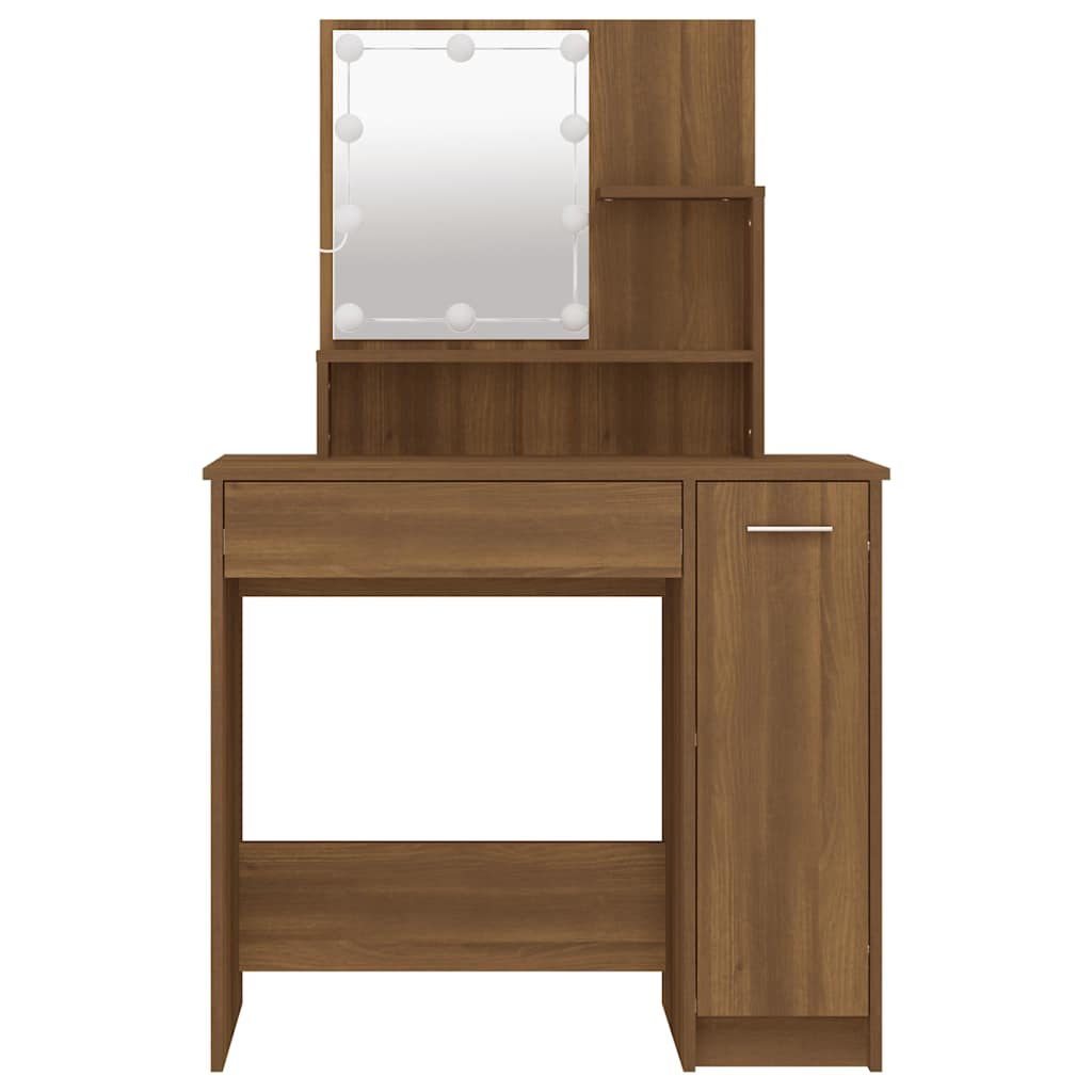 Dressing Table | Brown Oak | Engineered Wood | 86.5x35x136 cm
