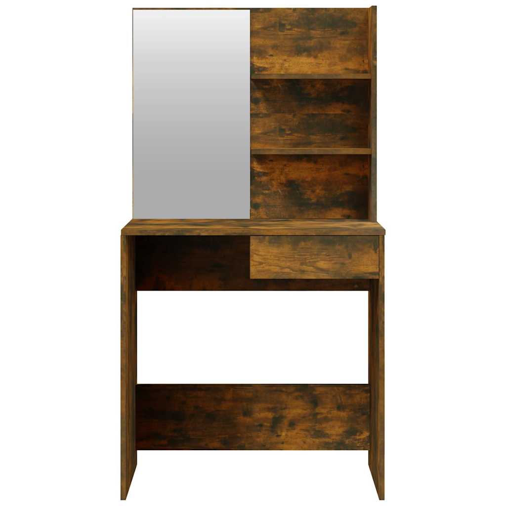 Dressing Table with Mirror Smoked Oak 74,5x40x141 cm