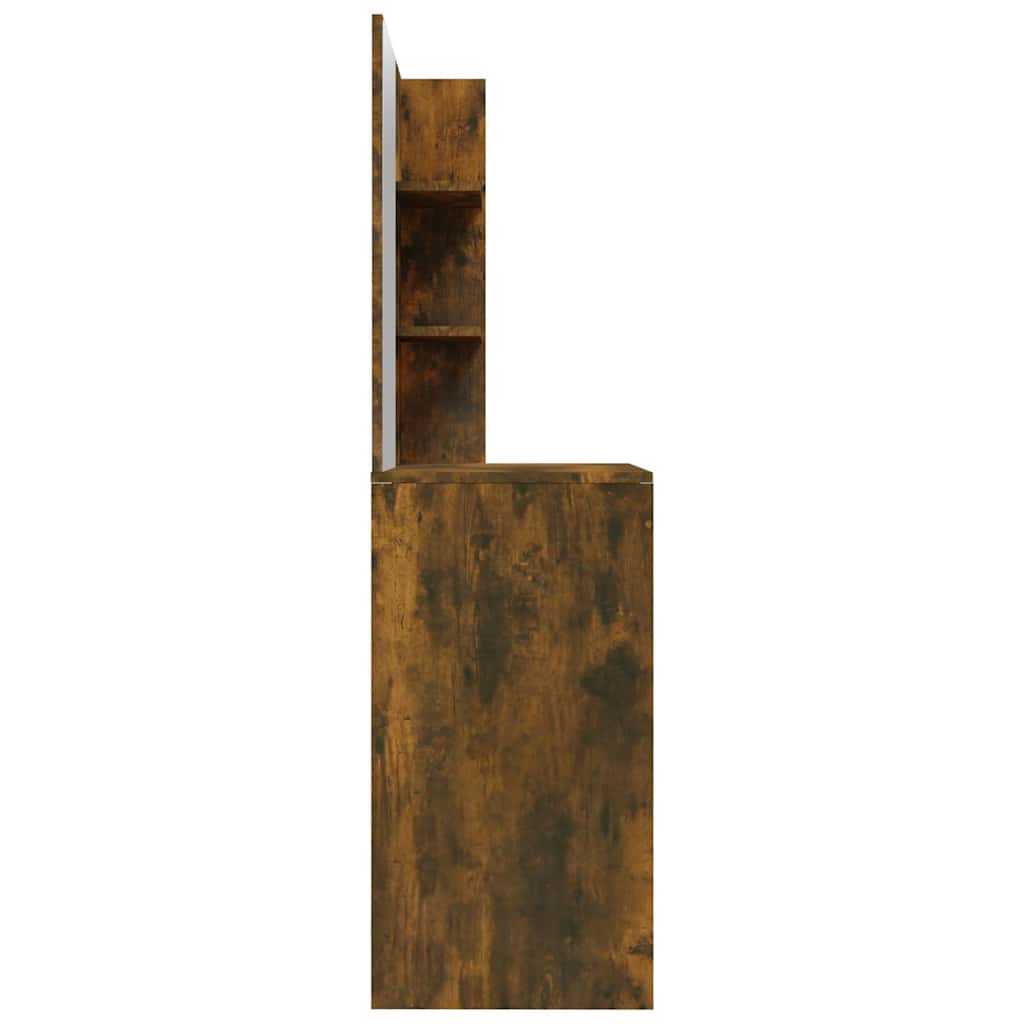 Dressing Table with Mirror Smoked Oak 74,5x40x141 cm