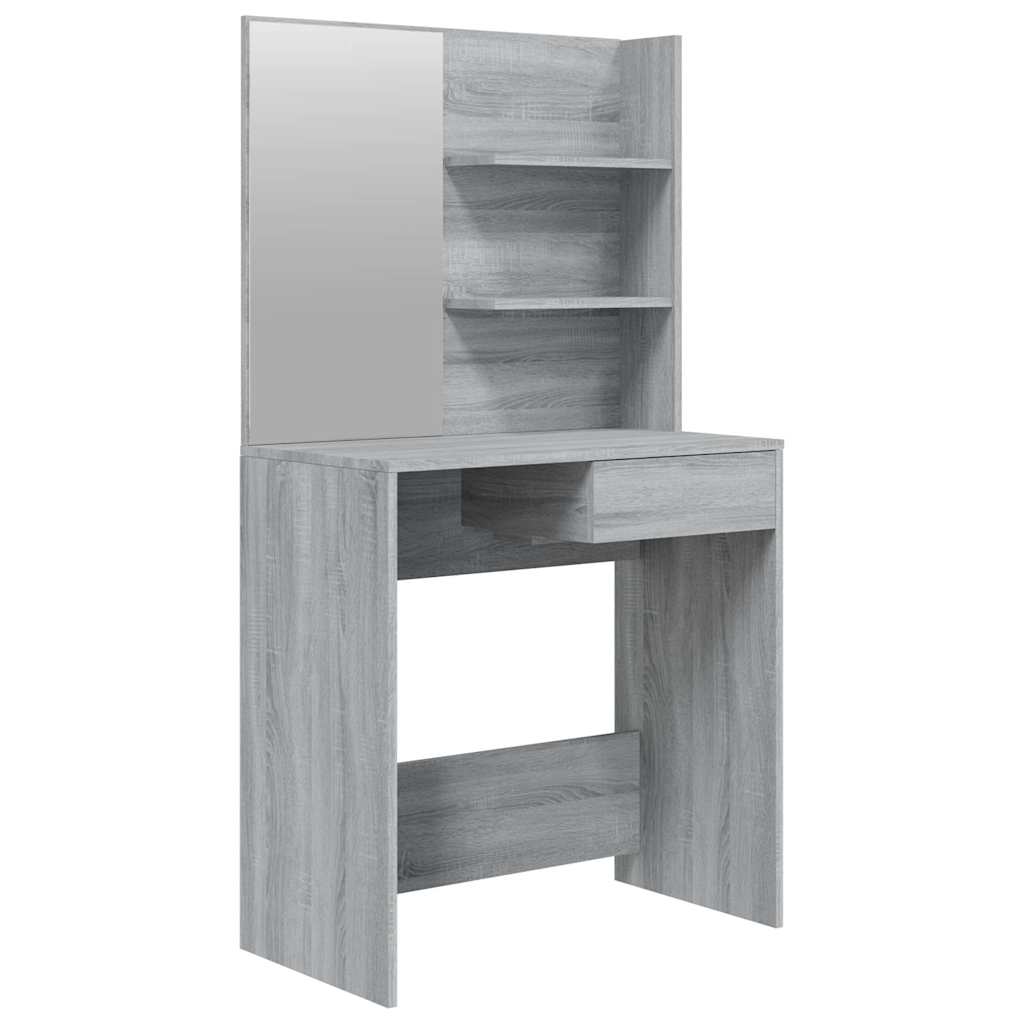 Dressing Table with Mirror Grey Sonoma 74,5x40x141 cm