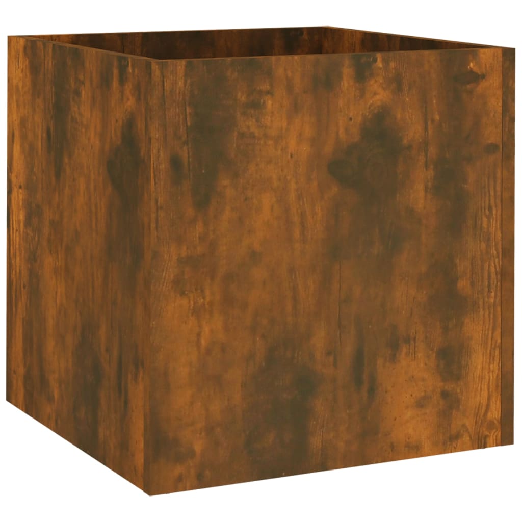 vidaXL Planter Box Smoked Oak 40x40x40 cm Engineered Wood