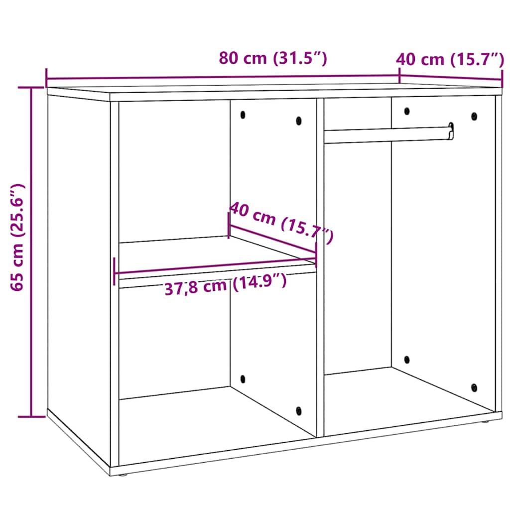 Dressing Cabinet | Smoked oak | Engineered wood | 80x40x65 cm
