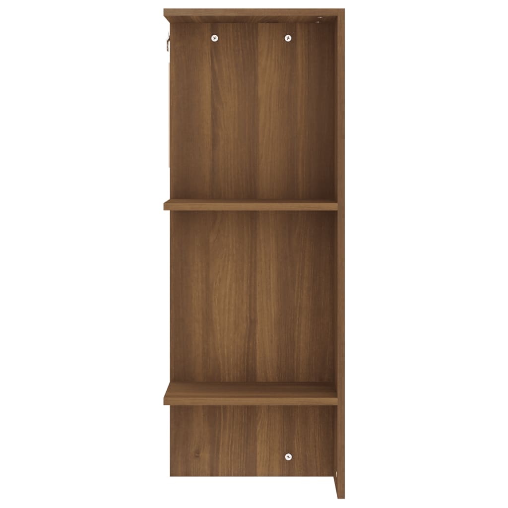 Halkast Bruin Eiken 97,5x37x99 cm Gebouwd Hout