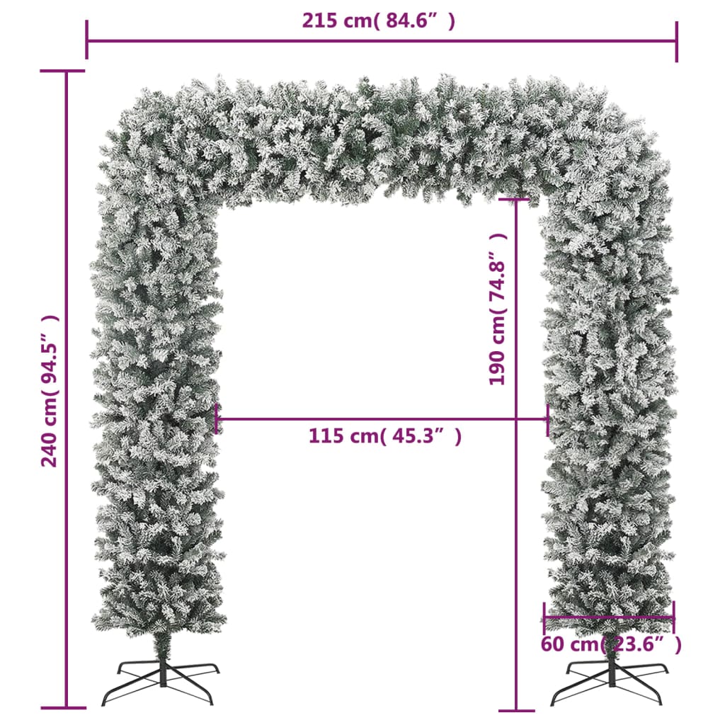 vidaXL Christmas Tree Arch with Flocked Snow 240 cm