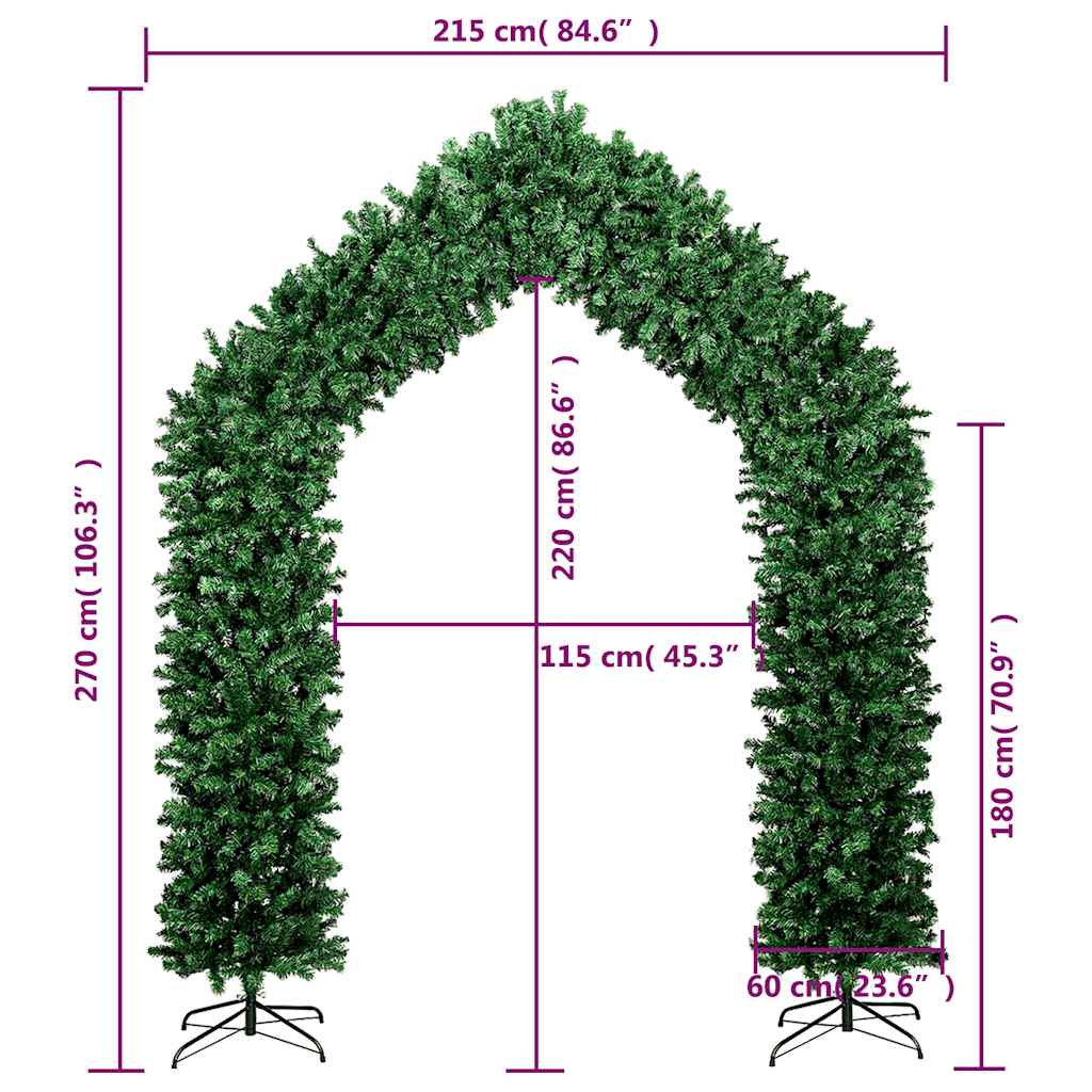 vidaXL Christmas Tree Arch Green 270 cm