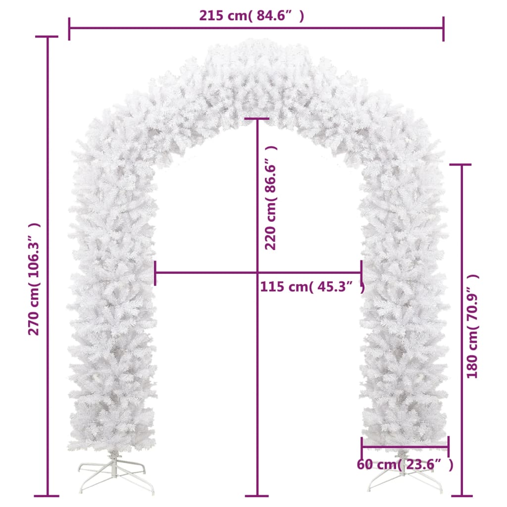 vidaXL Christmas Tree Arch White 270 cm