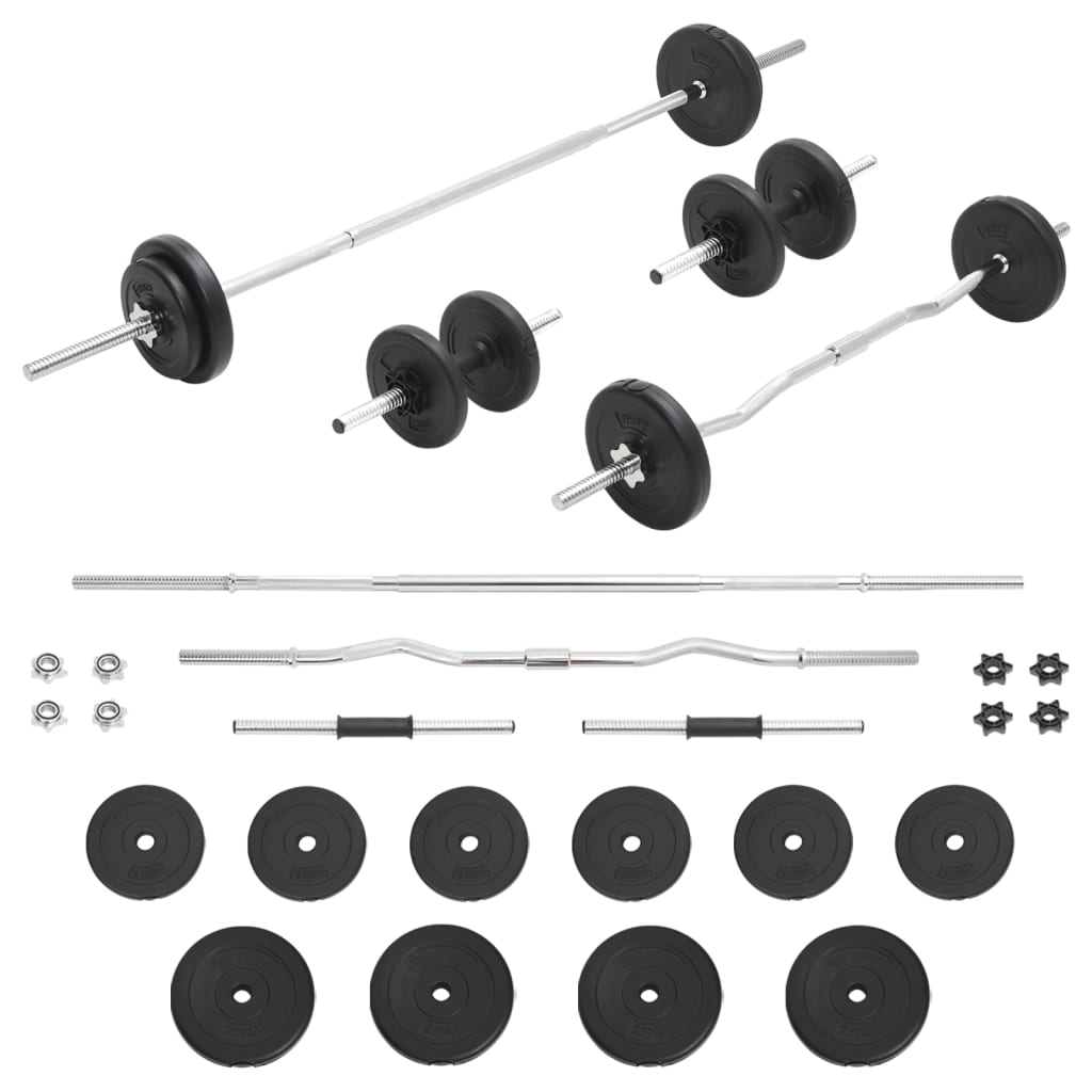 vidaXL Barbell and Dumbbell Set 30 kg