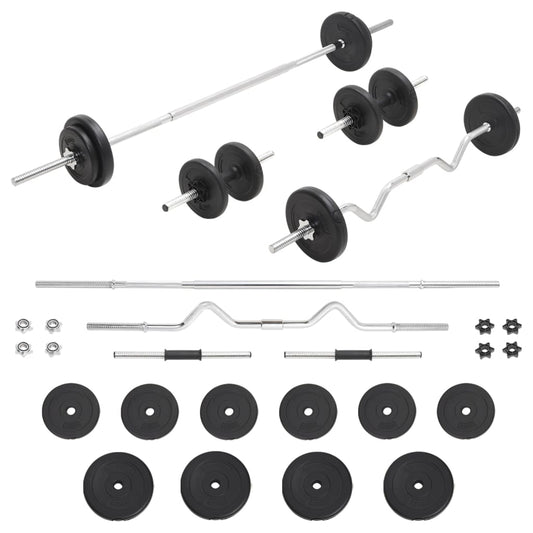 vidaXL Barbell and Dumbbell Set 30 kg