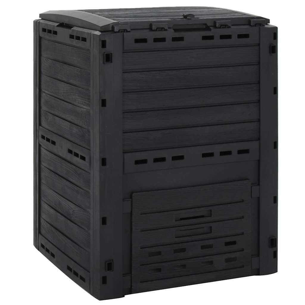 152202 vidaXL Garden Composter Black 280 L Polypropylene