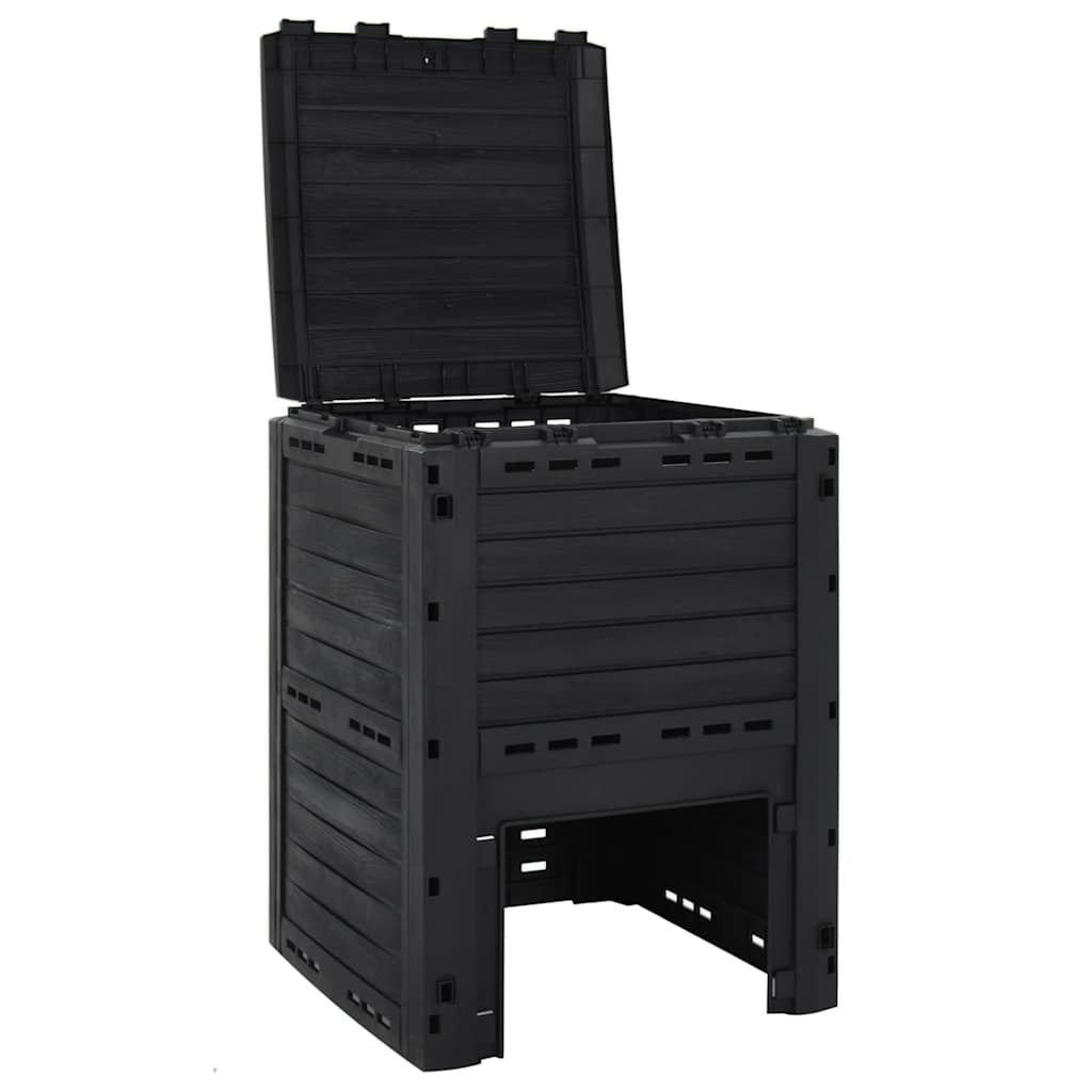 152202 vidaXL Garden Composter Black 280 L Polypropylene